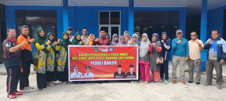 Peduli Banjir di Siak Kecil, Korwil Pendidikan Bukit Batu Galang Donasi