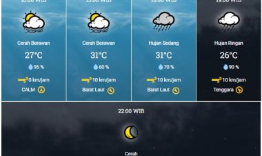 Prakiraan Cuaca BMKG, Hujan Masih Akan Mengguyur Sebagian Wilayah Riau Hari Ini, Simak Daerahnya