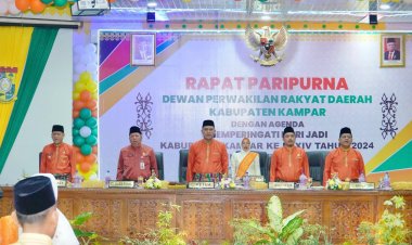 Ketua DPRD Kampar Pimpin Rapat Paripurna Istimewa HUT Kampar Ke-74
