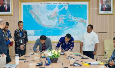 Untuk Pemetaan Rencana Detail Tata Ruang, Pj Bupati Kampar MoU dengan Badan Informasi Geospasial