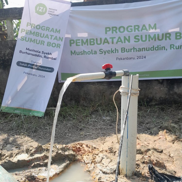 IZI Riau Resmikan Sumur Bor di Musholla Syekh Burhanuddin Rumbai Barat