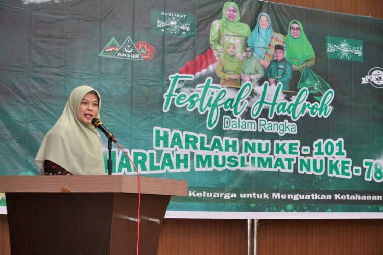 Harlah Muslimat NU Ke-78 dan NU Ke-101, Pj Ketua TP PKK Kabupaten Kampar Buka Festival Hadroh Se-Provinsi Riau