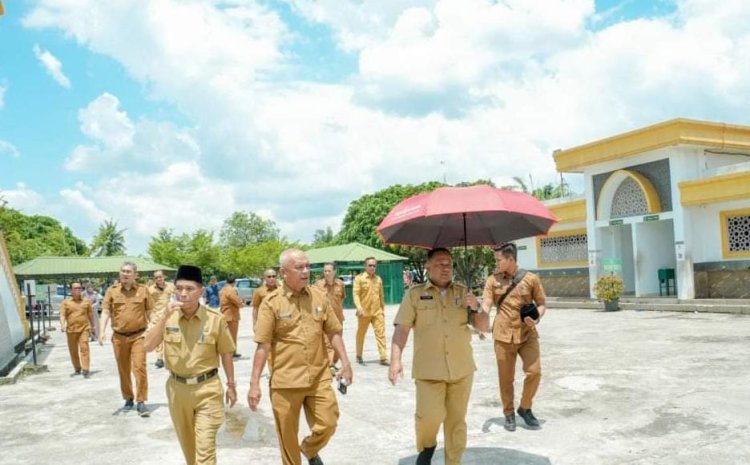 Pj Sekda Kampar Tinjau Persiapan Pelaksanaan MTQ Kabupaten Kampar di Komplek Masjid An-Nizam Desa Perhentian Raja