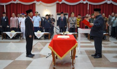 Indra Dilantik Jadi Pj Sekretaris Daerah Provinsi Riau, Ini Pesan Pj Gubernur Riau SF Hariyanto