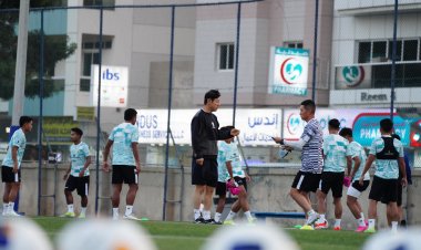 Jelang Timnas Indonesia vs Qatar, Garuda Muda Latihan Perdana di Dubai, Ini Strategi Shin Tae-yong di Piala Asia U-23 AFC 2024