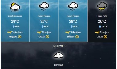 Peringatan Dini BMKG, Waspadai Potensi Hujan Lebat Disertai Petir dan Angin Kencang di Sebagian Wilayah Riau Hari Ini