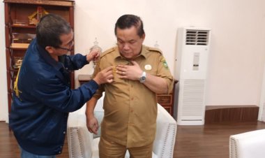 Pj Gubri SF Hariyanto Terima Penghargaan Pin Emas PWI Riau