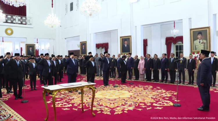 Presiden RI Prabowo Subianto Lantik Menteri, Wakil Menteri dan Sekretaris Kabinet Merah Putih Masa Jabatan 2024-2029
