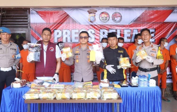 Satres Narkoba Polres Inhil Ungkap Kasus Peredaran Sabu 21,8 Kg, Tiga Orang Tersangka Berhasil Diamankan