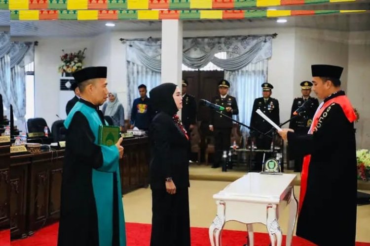 Dilantik, Sumiartini Perempuan Pertama Nakhodai DPRD Kabupaten Rokan Hulu