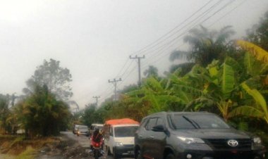 Jalan Amblas di Desa Teluk Sungkai Kuala Cenaku Inhu Akan Diperbaiki, Lalu Lintas ke Tembilahan Dialihkan via Simpang Granit