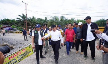 Gubernur Riau Abdul Wahid Janji Segera Perbaiki Jembatan Sekayan Deras di Inhu