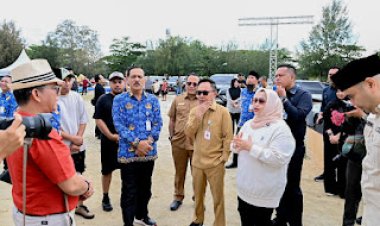 Bupati Kasmarni Tinjau Progres Pembangunan Astaka Utama MTQ ke-43 Tingkat Propinsi Riau