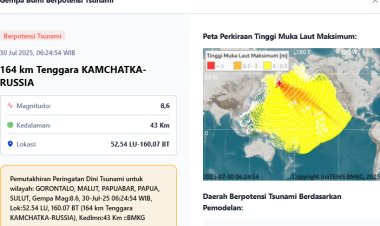 Gempa Rusia 8.6, BMKG Rilis 10 Daerah Berstatus Waspada Tsunami di Indonesia