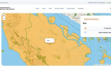 Prakiraan Cuaca Riau Hari Ini, Waspadai Potensi Hujan Lebat Disertai Petir dan Angin Kencang