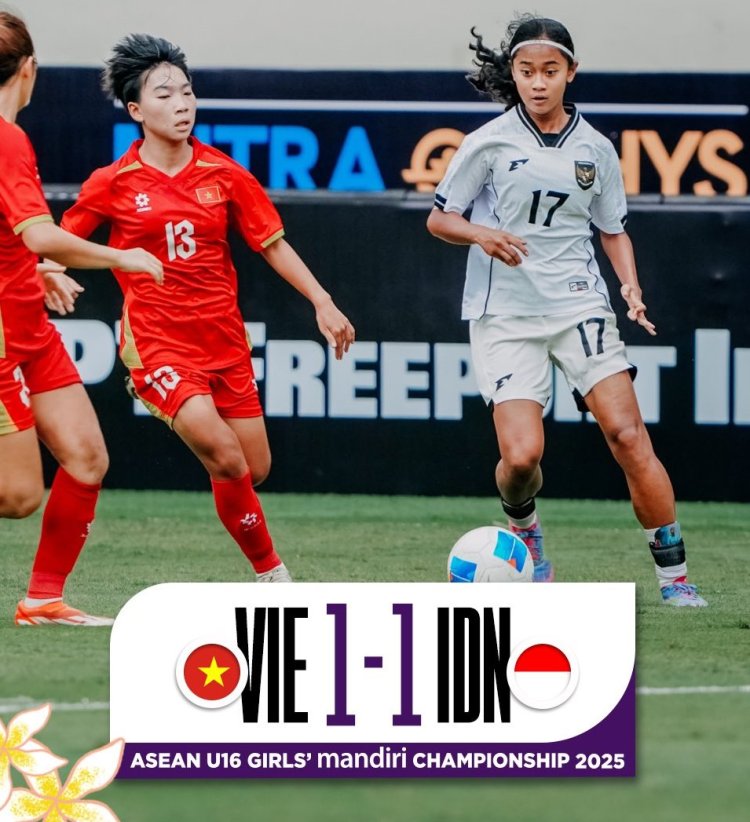 Hasil Babak I Timnas Putri U-16 Indonesia vs Vietnam 1-1, Piala AFF Wanita U-16 2025, Nasywa Salsabila Cedera