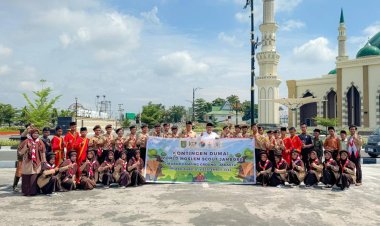 Wawako Sugiyarto Lepas Kontingen Jambore Pramuka Muslim Dunia 2025 di Halaman Dumai Islamic Center