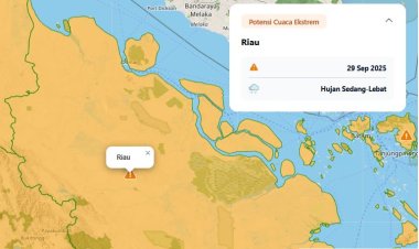 Prakiraan Cuaca Riau 29 September 2025, Bumi Lancang Kuning Berpotensi Hujan Seharian di Sejumlah Daerah