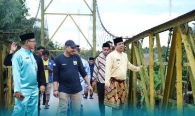 Jembatan Utama Sei-Rokan Masih Dalam Perbaikan, Bupati dan Wakil Bupati Rohul Tinjau Jalan Alternatif I