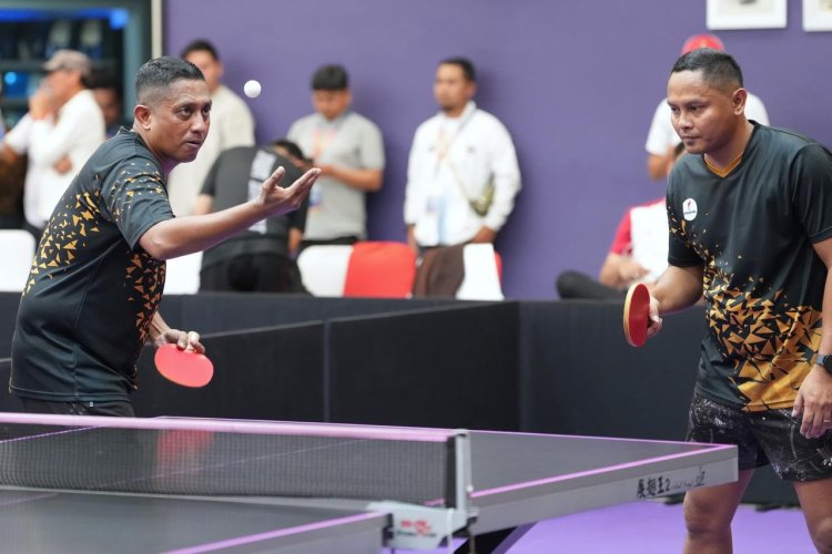 Pornas Korpri XVII Tahun 2025, Tim Tenis Meja Beregu Putra dan Putri Kemenpora Raih Hasil Positif di Babak Penyisihan