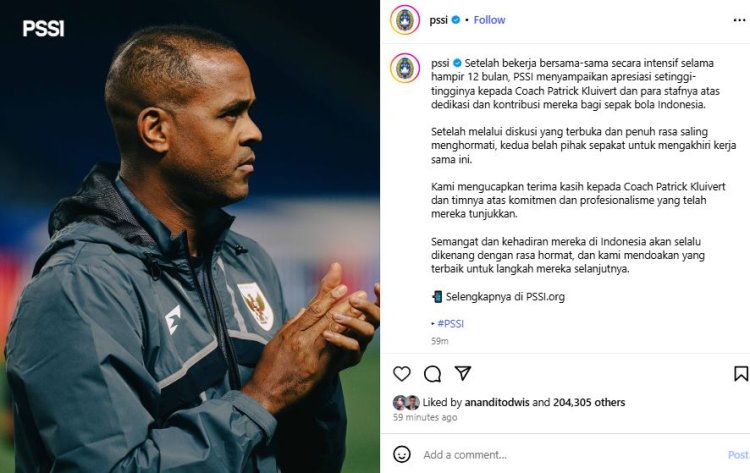 PSSI Pecat Patrick Kluivert Sebagai Pelatih Kepala, Timnas Indonesia Gagal Lolos ke Piala Dunia 2026