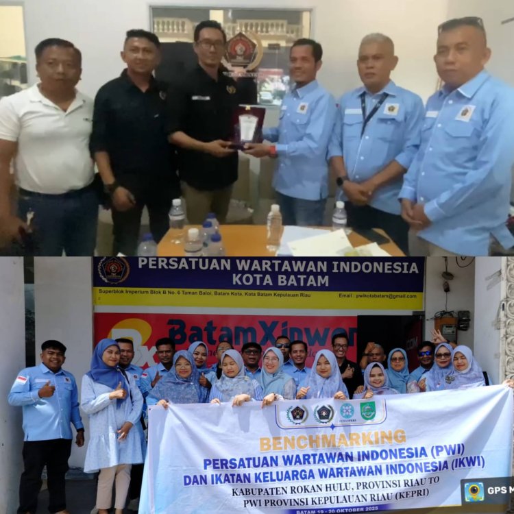 Perkuat Sinergi, PWI Rohul dan IKWI Benchmarking ke PWI Kota Batam