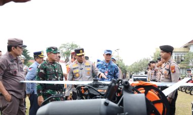 BMKG Deteksi La Nina hingga Februari 2026, Polda Riau Gelar Apel Siaga Bencana Hidrometeorologi