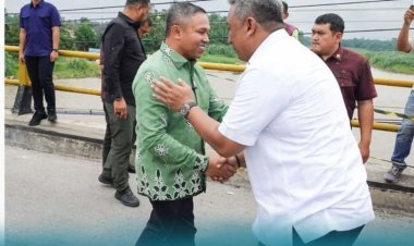 Bupati Rohul Dampingi Gubri Tinjau Perbaikan Jembatan Ujung Batu, Pastikan Akses Segera Normal