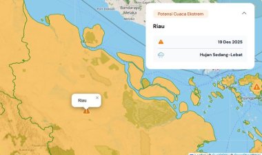 Prakiraan Cuaca Riau 19 Desember 2025, BMKG Keluarkan Peringatan Dini Waspada Hujan Lebat Disertai Petir dan Angin Kencang