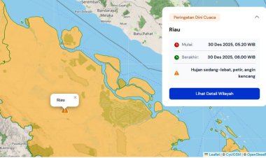 Prakiraan Cuaca Riau 30 Desember 2025, BMKG Terbitkan Peringatan Dini Waspada Hujan Lebat Disertai Petir dan Angin Kencang