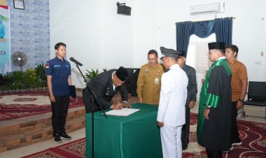 Sabarrudin Dilantik Jadi Penghulu Pinang Sebatang, Ditargetkan Koperasi Merah Putih Beroperasi Maret