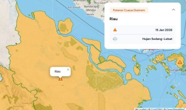 Prakiraan Cuaca Riau 15 Januari 2026, BMKG Minta Masyarakat Waspada Hujan Lebat Disertai Petir dan Angin Kencang