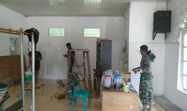 Bangun Kenyamanan Beribadah, Satgas TMMD ke-127 Kodim 0301/Pekanbaru Percantik Mushola Al-Amin di Kelurahan Tuah Negeri 