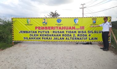 Dishub Kuansing Tutup Total Jembatan Sungai Lintang Sentajo Raya