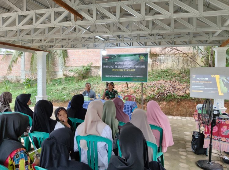 Satgas TMMD ke-127 Kodim 0301/Pekanbaru Beri Penyuluhan Wawasan Kebangsaan dan Bela Negara di Tuah Negeri