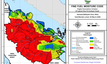Prakiraan Cuaca Riau 2 Maret 2026, BMKG Ungkap Masih Ada Hujan Ringan, 48 Titik Panas di Bumi Lancang Kuning