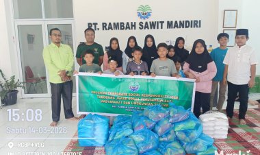 PT RSM Tebar Kebahagiaan, Santuni 150 Anak Yatim di Tiga Desa Rambah Samo
