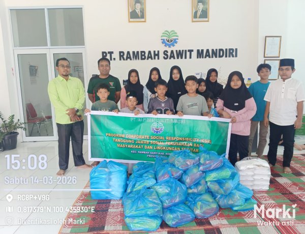 PT RSM Tebar Kebahagiaan, Santuni 150 Anak Yatim di Tiga Desa Rambah Samo