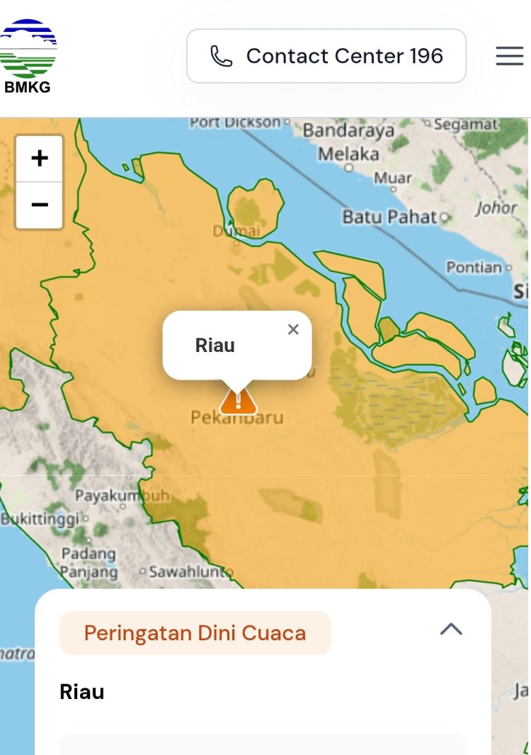 Prakiraan Cuaca Riau 3 Maret 2026, BMKG Ungkap Masih Ada Hujan Ringan, 12 Titik Panas di Bumi Lancang Kuning