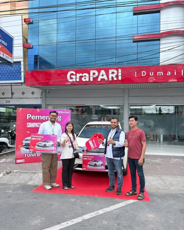 Sulyani dari Dumai Dapat Mobil Listrik Program Simpati Hoki
