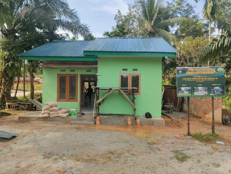 Warna Hijau Jadi Pilihan 4 RTLH  TMMD ke-127 Kodim 0301/Pekanbaru, Tampil Sejuk dan Nyaman