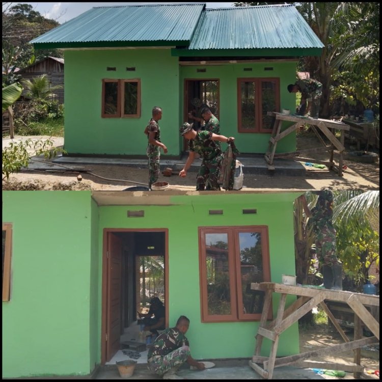 Pembangunan Rumah Sarianis Capai 94 Persen, Satgas TMMD ke-127 Kodim 0301/Pekanbaru Fokus Penyelesaian Akhir