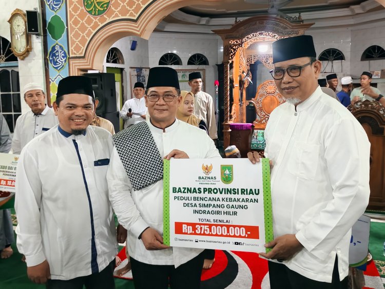 Pemprov Riau Salurkan Bantuan Rp375 Juta untuk Korban Kebakaran Simpang Gaung