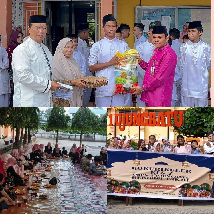 SMPN 1 Ujungbatu Santuni 46 Anak Yatim, Dana Berasal dari Infak Siswa