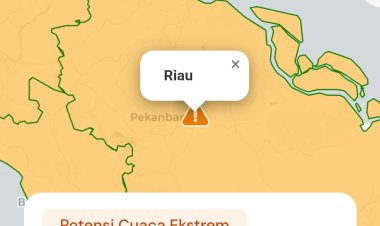 Prakiraan Cuaca Riau 6 April 2026, BMKG Terbitkan Peringatan Dini Waspada Hujan Lebat Disertai Petir dan Angin Kencang Sore dan Malam Ini