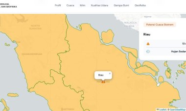 Prakiraan Cuaca Riau 13 April 2026, Peringatan Dini BMKG Waspada Hujan Lebat Disertai Petir dan Angin Kencang Hari Ini