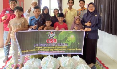 PT KCN Kembali Santuni Anak Yatim dan Salurkan Bansos untuk Warga Desa Lubuk dan Alahan