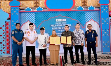 Terapkan E-Ticketing di Pelabuhan Roro Air Putih-Sungai Selari, Bupati Bengkalis Tandatangani MoU Bersama PT GBSI