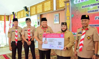 Bupati Kasmarni Kukuhkan Pengurus Kwarcab Gerakan Pramuka Bengkalis Masa Bakti 2025–2030, Jadi Mitra Strategis Pemerintah