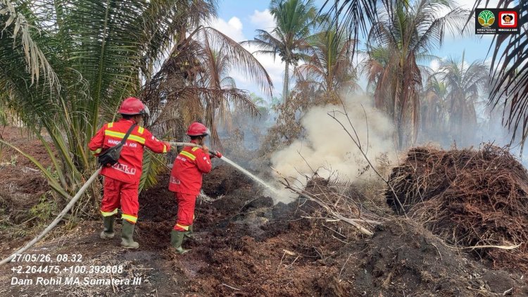 Hari Raya Iduladha 1447 H, Tim Manggala Agni Berjibaku Padamkan Karhutla di Rohil dan Siak
